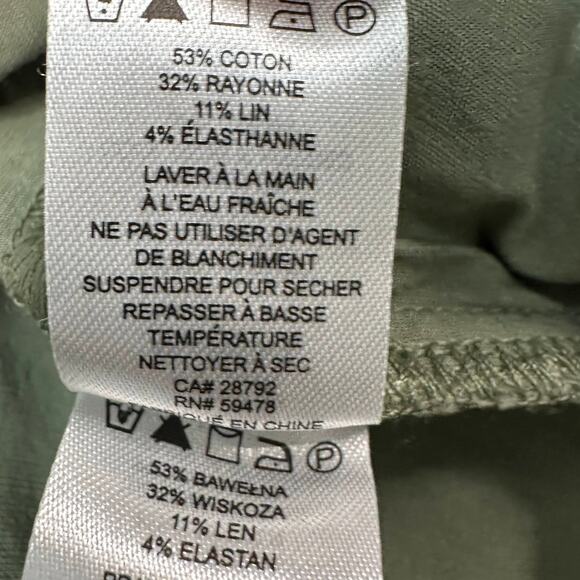 Nicole Miller NY Hi-Rise Straight Leg Pants WMNS 6 Olive Green Stretch Uitlity - Picture 6 of 11